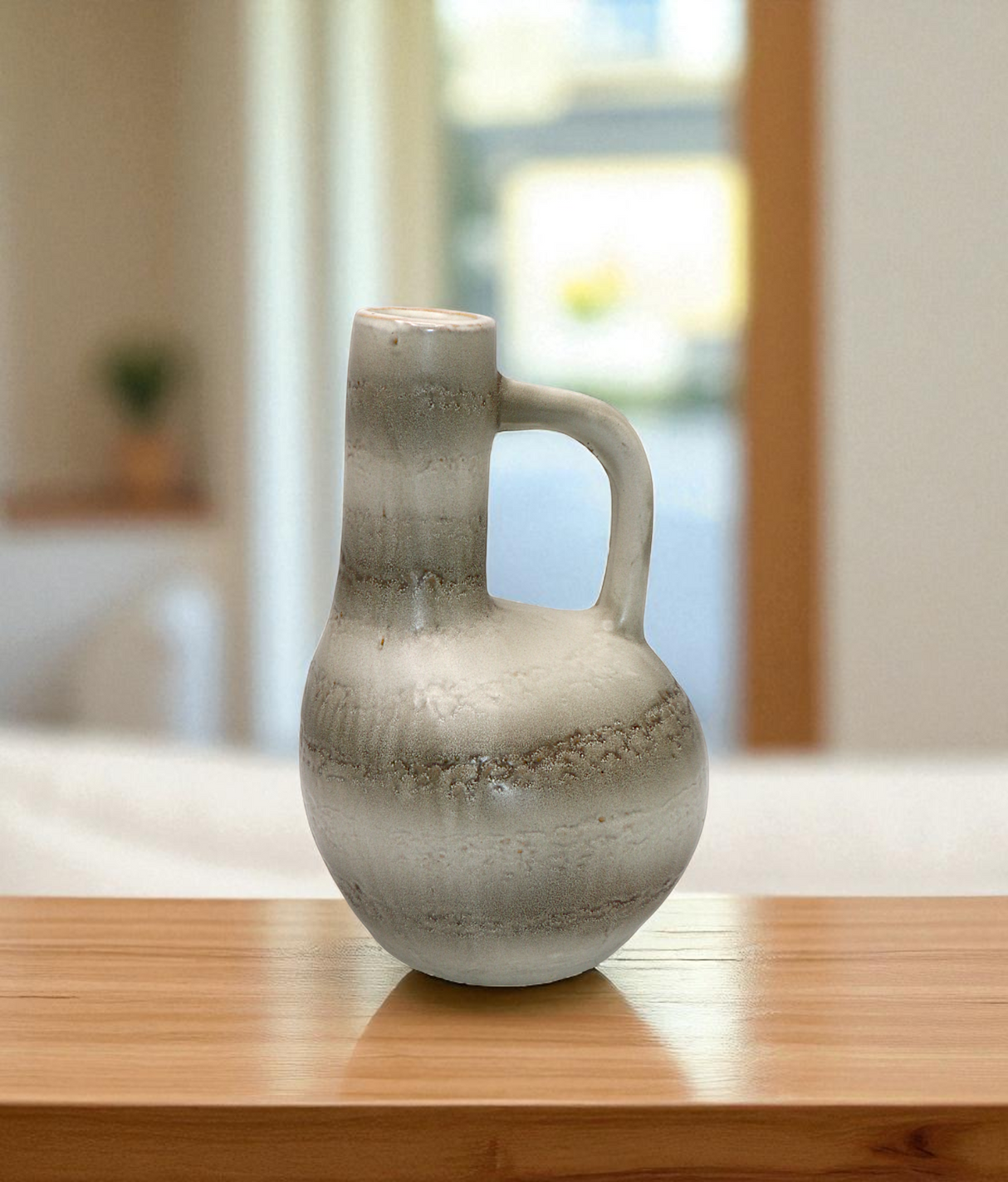 ceramic vase 2tone with handle china "10.9x4.9"