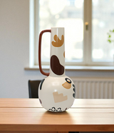 ceramic vase white with art china "11x3.5"