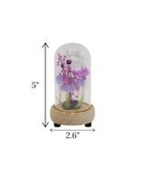 purple flower in glass small china "5x2.6"