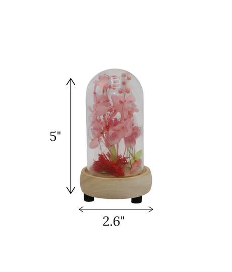 pink flower in glass small china "5x2.6"