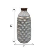 ceramic vase textured grey small china "12x4"