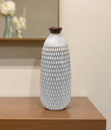 ceramic vase textured grey large china "16x4.7"