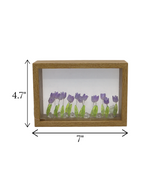 purple tulip flower light with wood frame china "4.7x7"