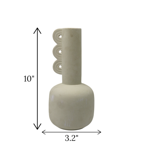 ceramic vase white china "10x3.2"