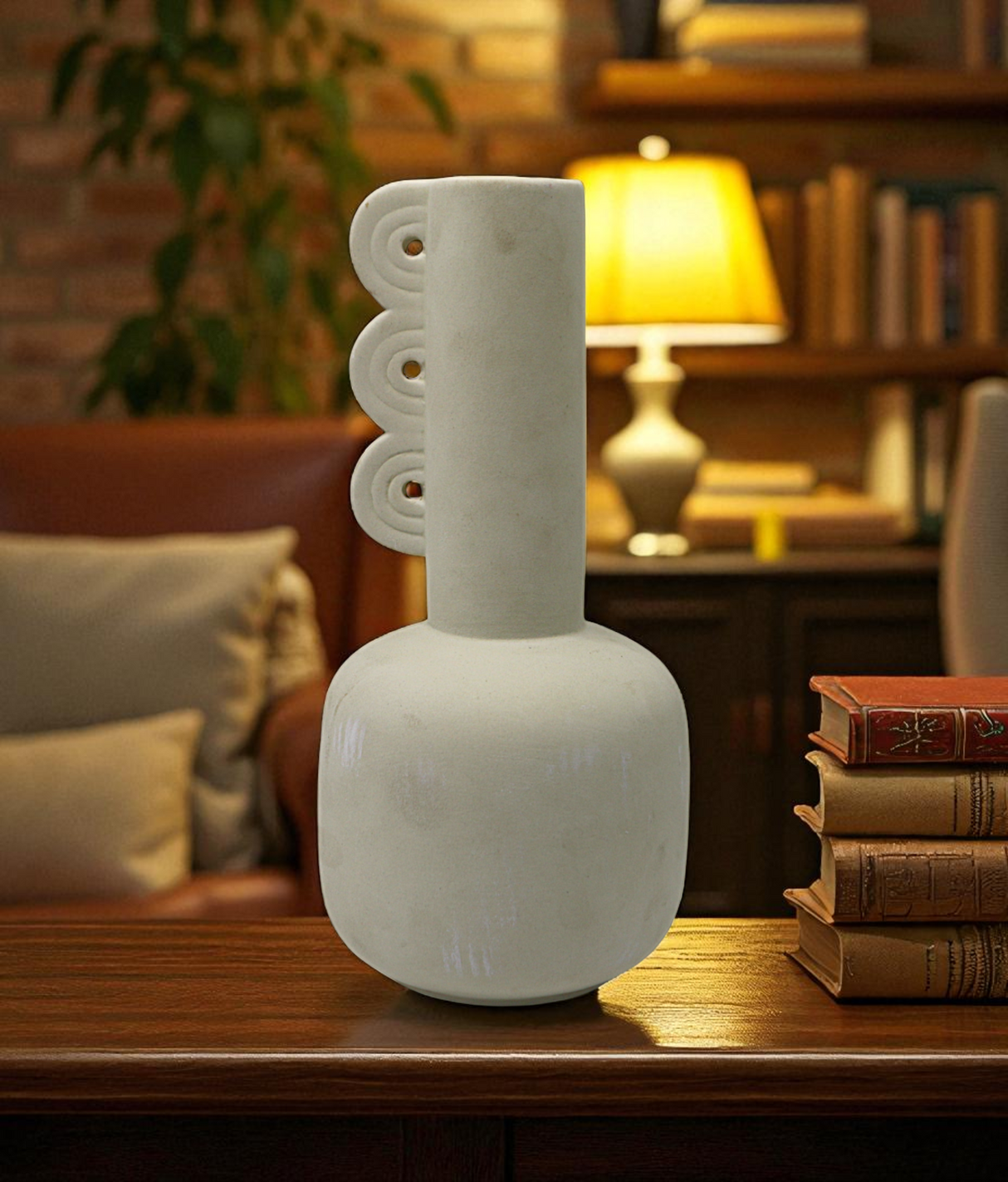 ceramic vase white china "10x3.2"