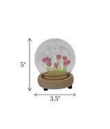 pink tulip flower light in globe china "5x3.5"