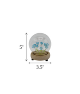 blue tulip flower light in globe china "5x3.5"
