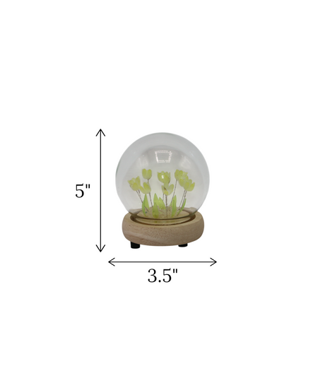 yellow tulip flower light in globe china "5x3.5"