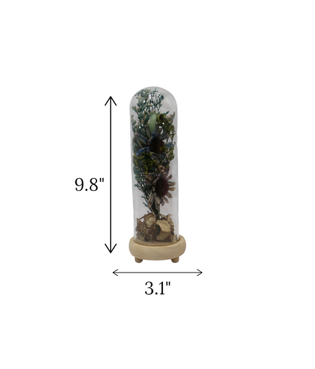 dry flower in glass blue large china "9.8x3.1"