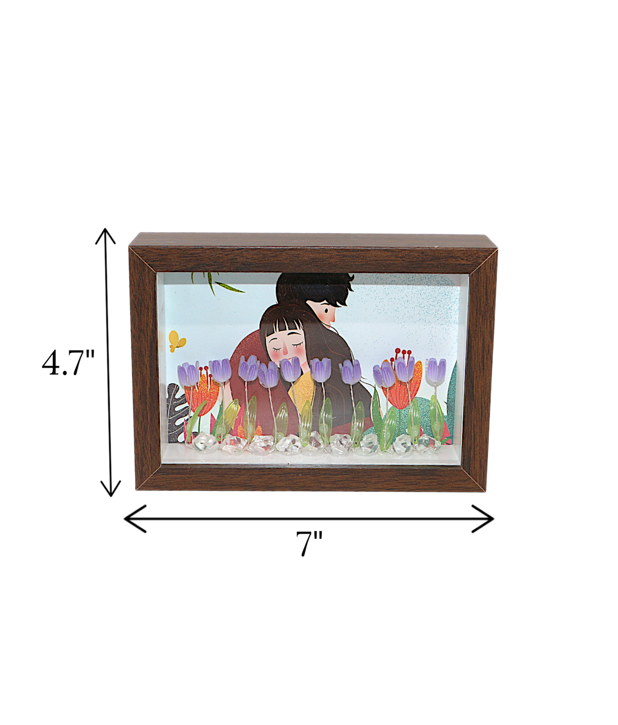 led photo frame with purple flower china "4.7x7"
