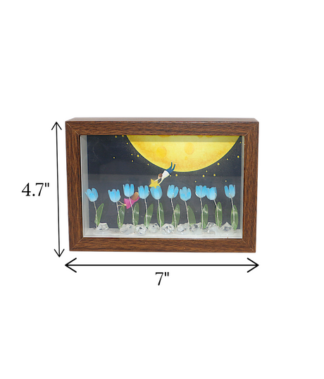 led photo frame with blue flower china "4.7x7"