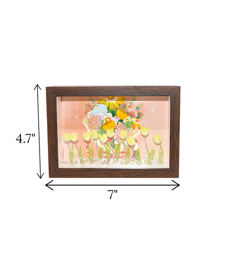 led photo frame with yellow flower china "4.7x7"
