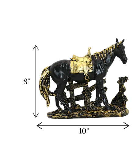 statue horse antique black china