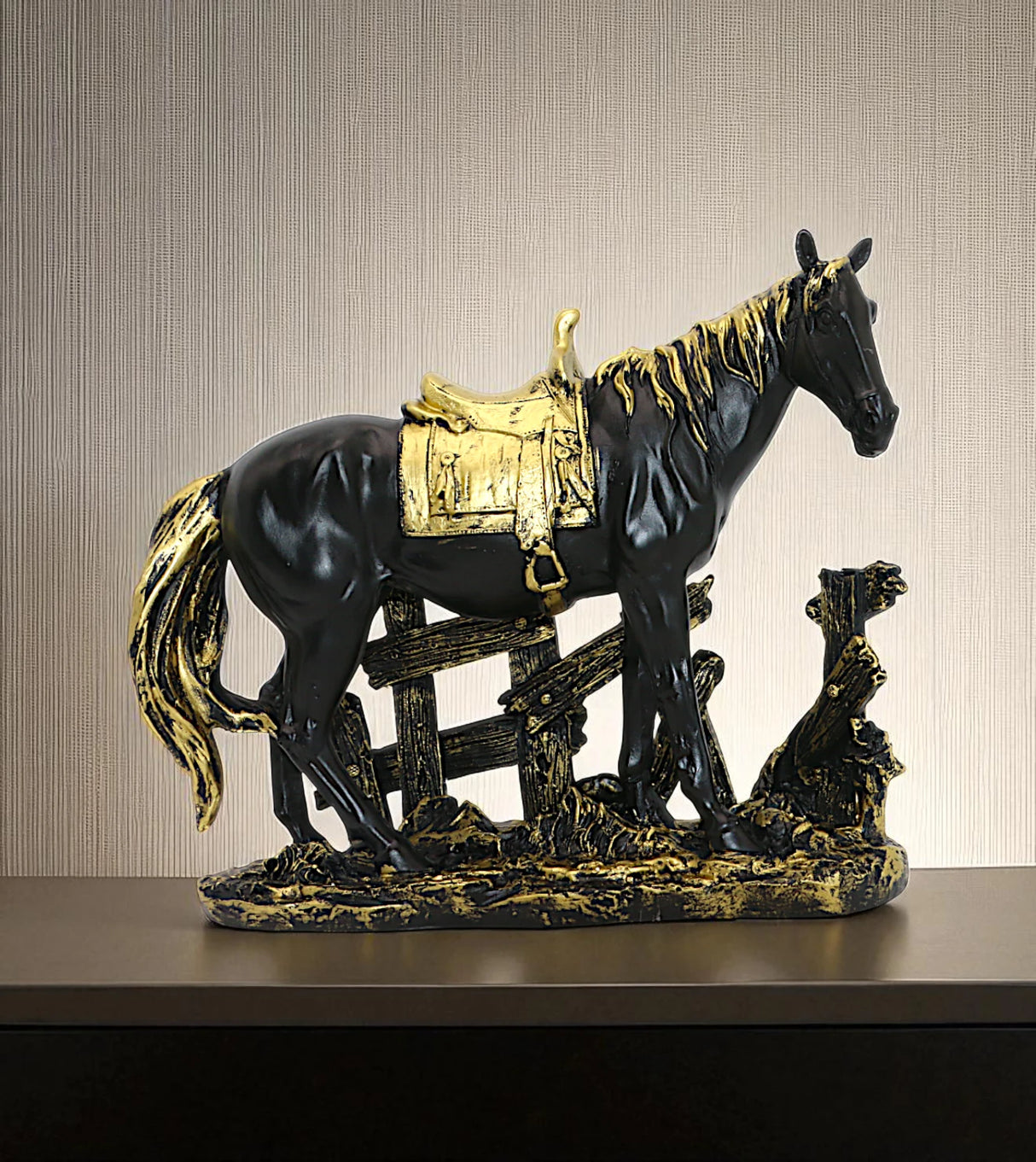 statue horse antique black china
