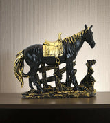 statue horse antique black china