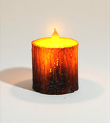 led candle brown wood shaped small china "2x2"
