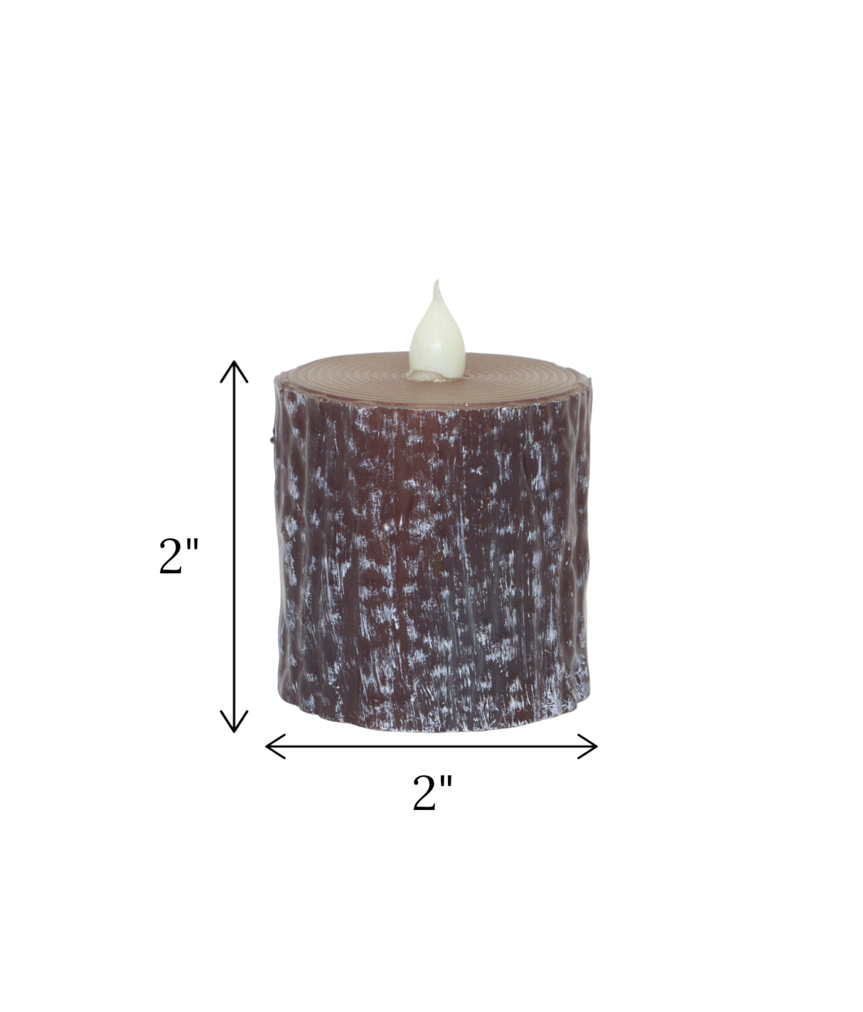led candle brown wood shaped small china "2x2"