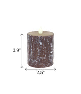 led candle brown wood shaped large china "3.9x2.5"