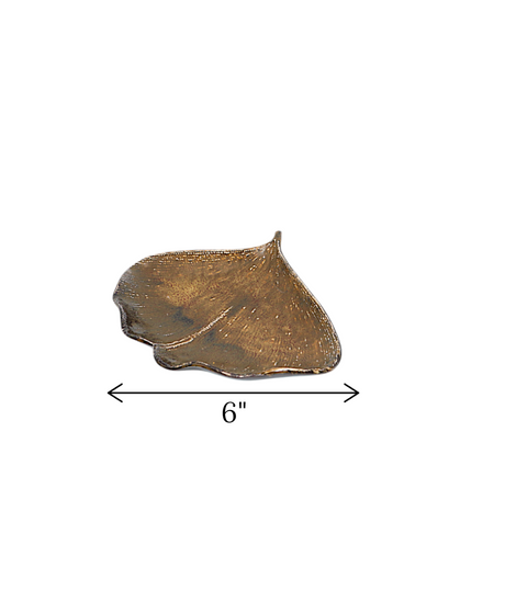 decorative plate leaf brown china "1x6"