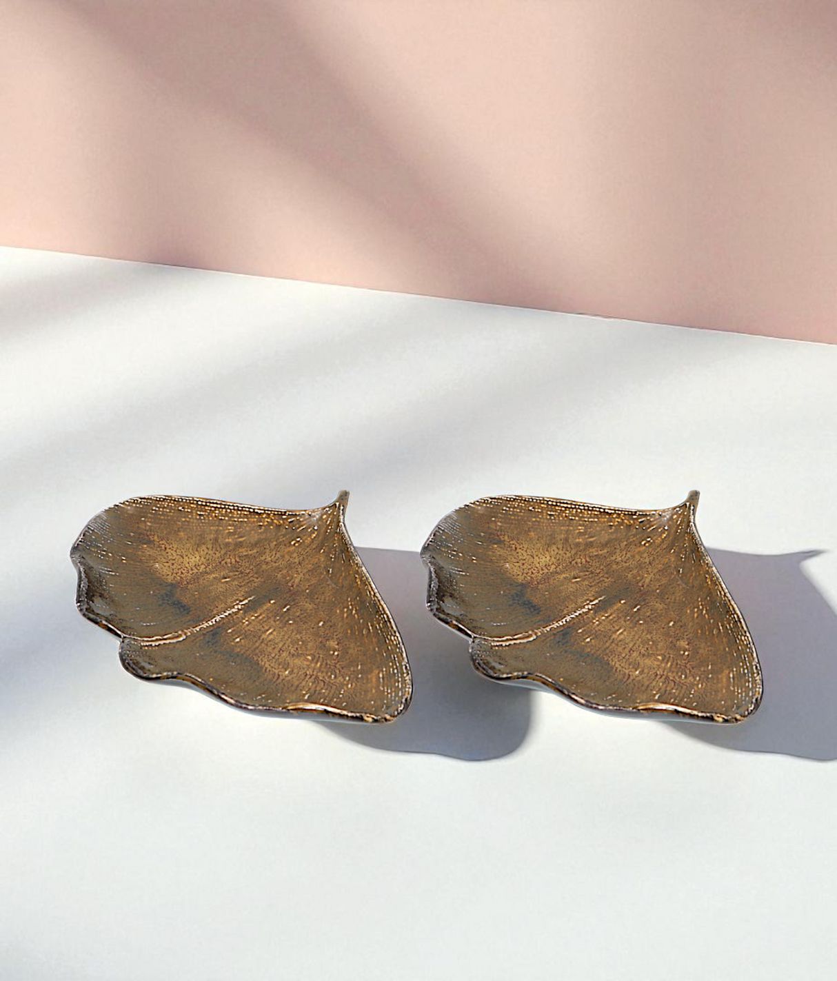 decorative plate leaf brown china "1x6"