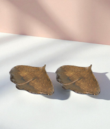 decorative plate leaf brown china "1x6"