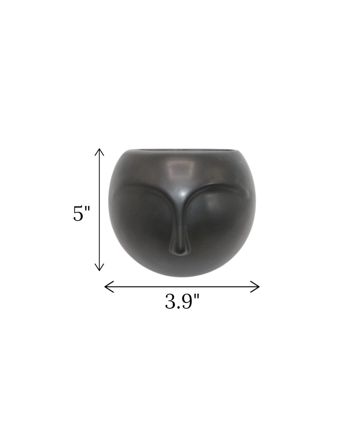 ceramic face vase wall hanging black china "5x3.9"