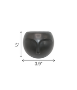 ceramic face vase wall hanging black china "5x3.9"
