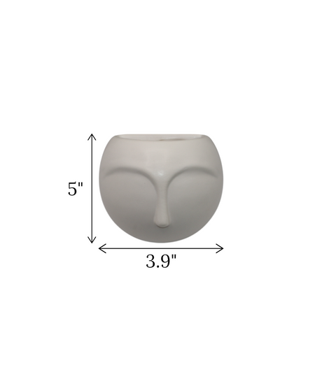 ceramic face vase wall hanging white china "5x3.9"