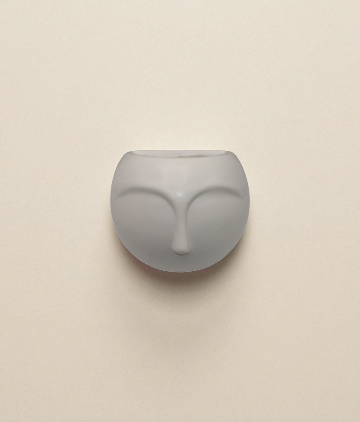 ceramic face vase wall hanging white china "5x3.9"