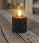 led candle brown wood shaped small china "3.5x2.5"