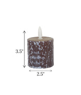 led candle brown wood shaped small china "3.5x2.5"