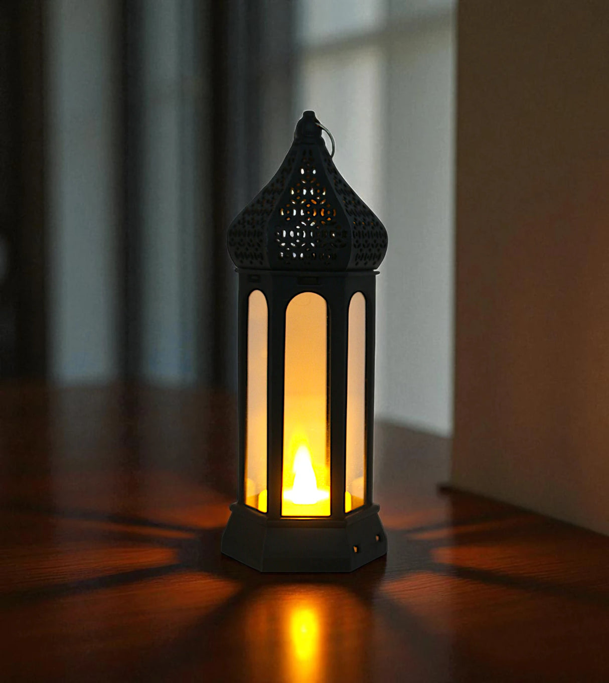 led candle lantern black china "7.5x2.9'