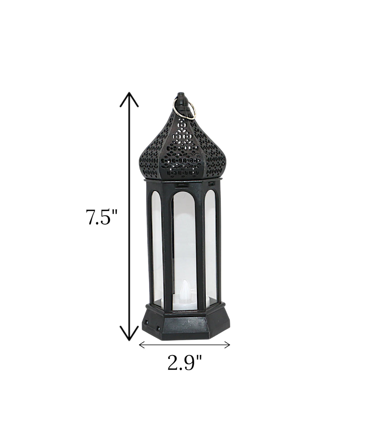 led candle lantern black china "7.5x2.9'