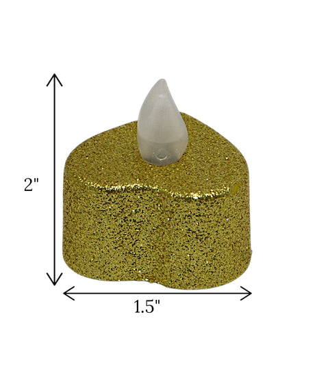led candle heart glitter small china "2x1.5"
