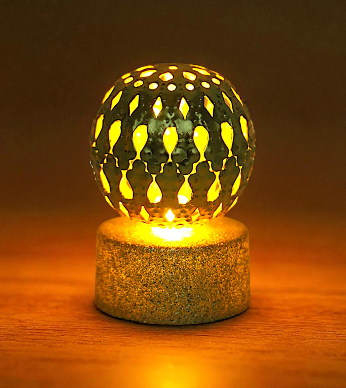 led candle glitter & golden ball china "2x1.4"