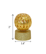 led candle glitter & golden ball china "2x1.4"