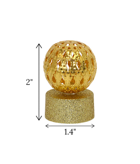 led candle glitter & golden ball china "2x1.4"