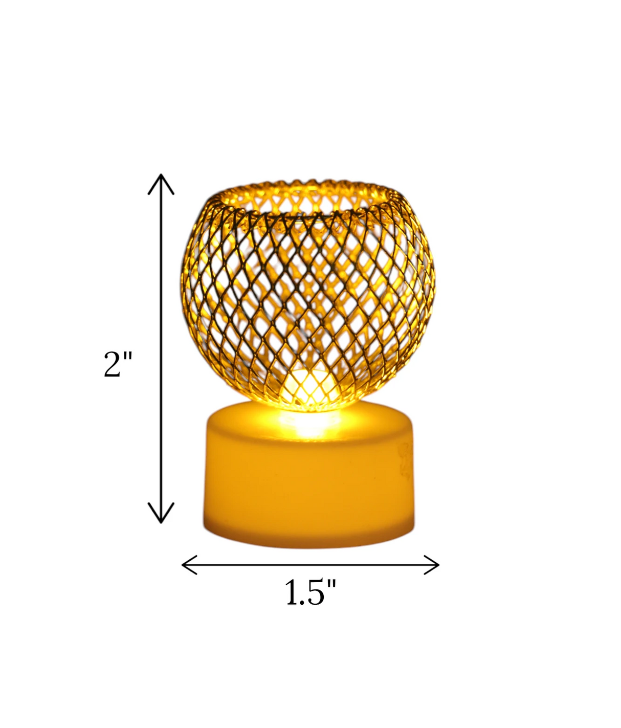 led candle & bowl net golden china "2x1.5"