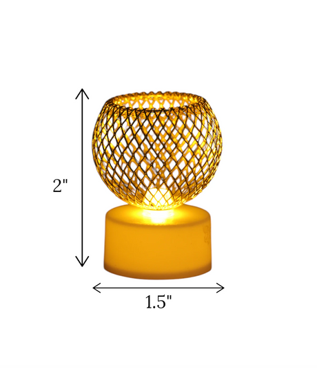 led candle & bowl net golden china "2x1.5"