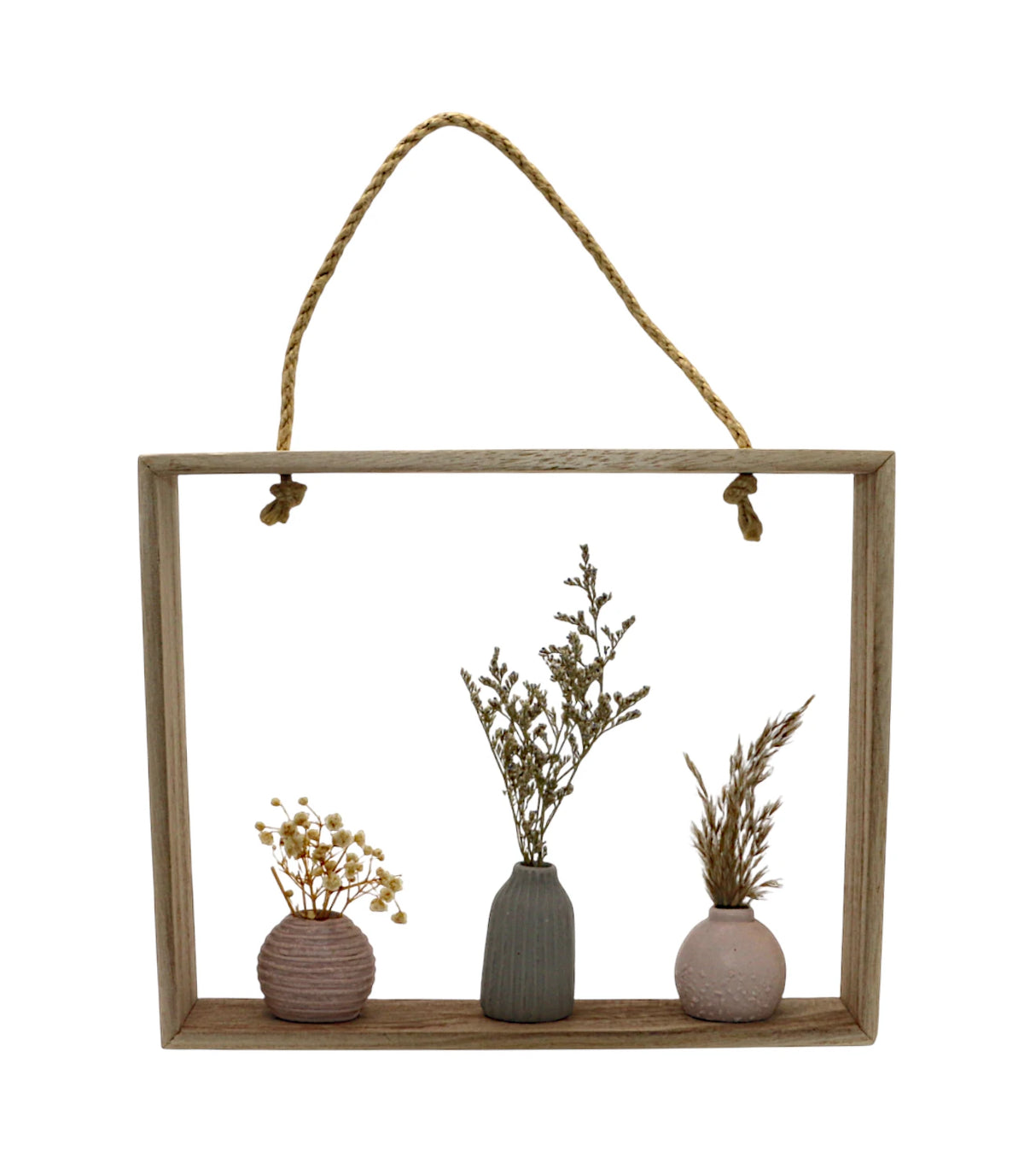 wall hanging wooden with three mini flower pot china