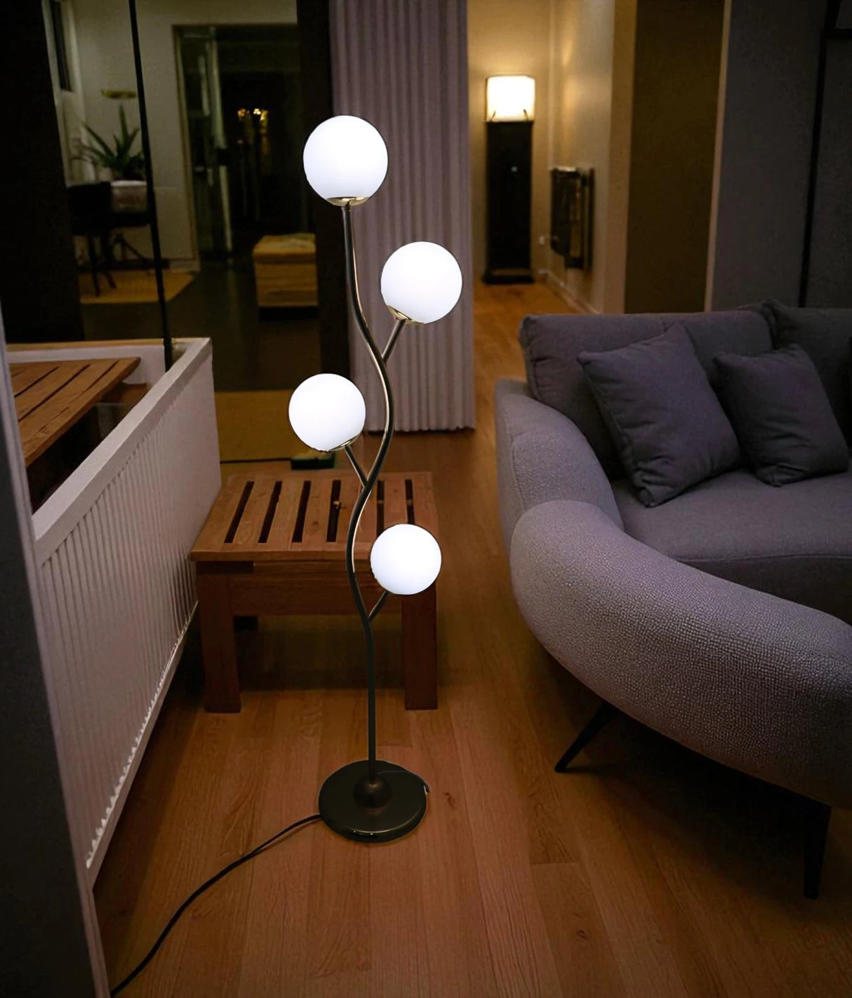floor lamp metal 4 white globe china