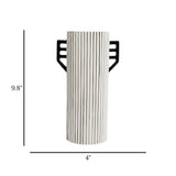 ceramic vase textured black & white small 9.8"x4" china