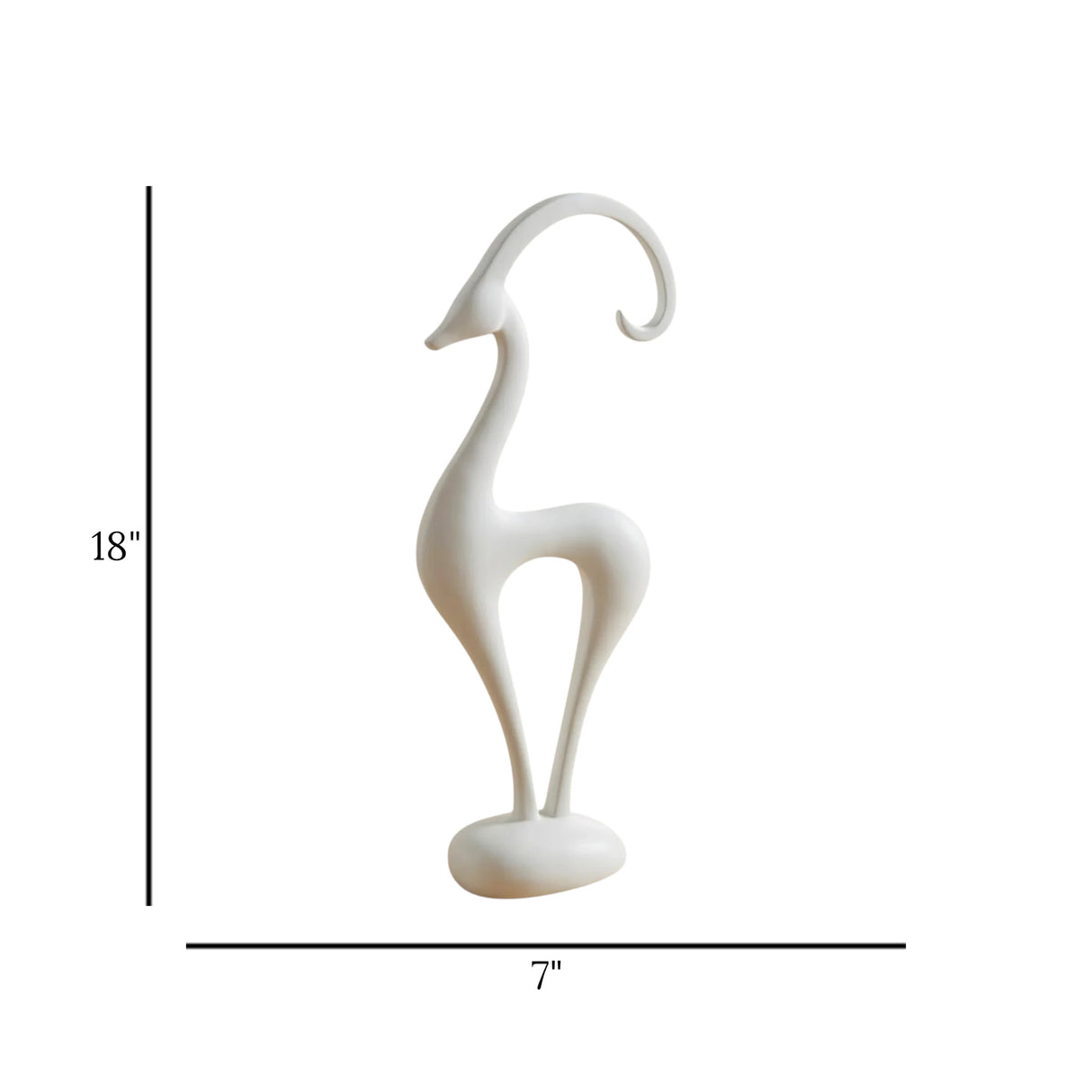 luxe antelope sculpture white 18"x7" china