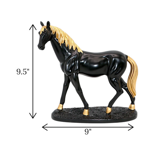 statue horse black & golden china