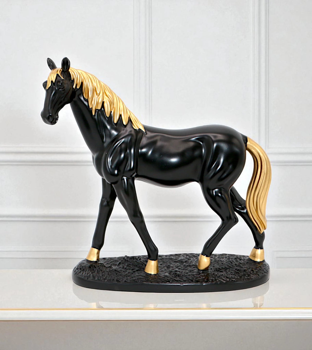 statue horse black & golden china