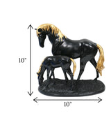 statue horses 2s black & golden china