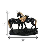 statue 2 horse black china