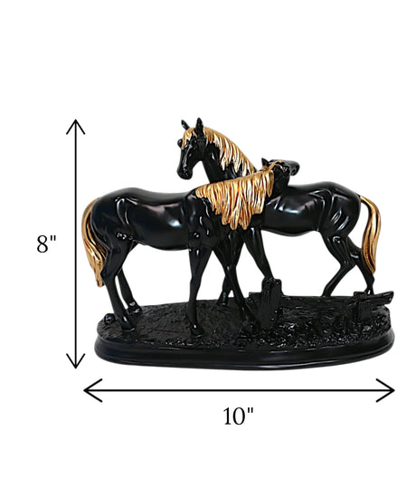 statue 2 horse black china