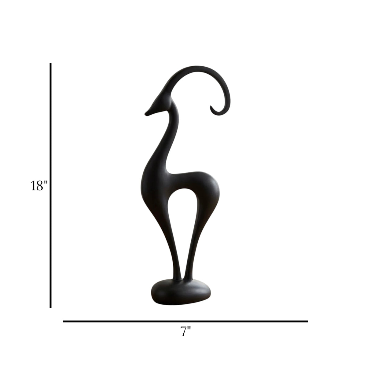 luxe antelope sculpture black 18"x7" china