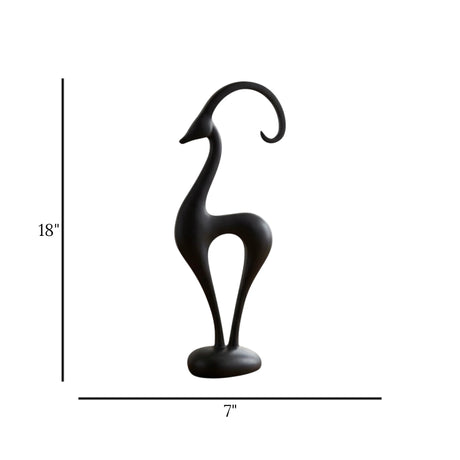 luxe antelope sculpture black 18"x7" china